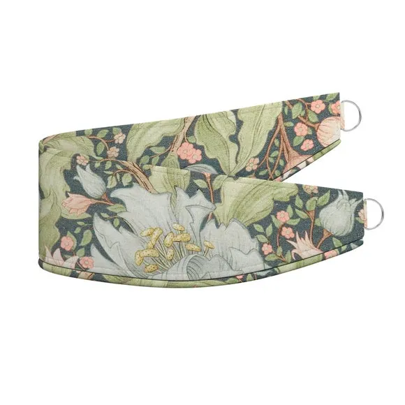 Curtain Tieback with Chrome Rings - Jade, Fabric
