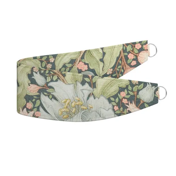 Curtain Tieback with Chrome Rings - Jade, Fabric