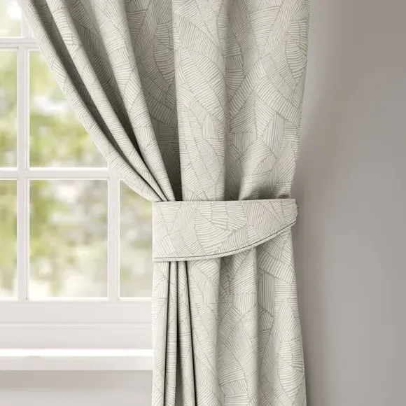 Curtain Tieback with Chrome Rings - Mineral, Cotton