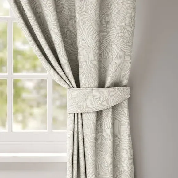 Curtain Tieback with Chrome Rings - Mineral, Cotton image