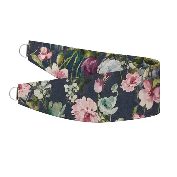 Curtain Tieback with Chrome Rings - Multi, Cotton