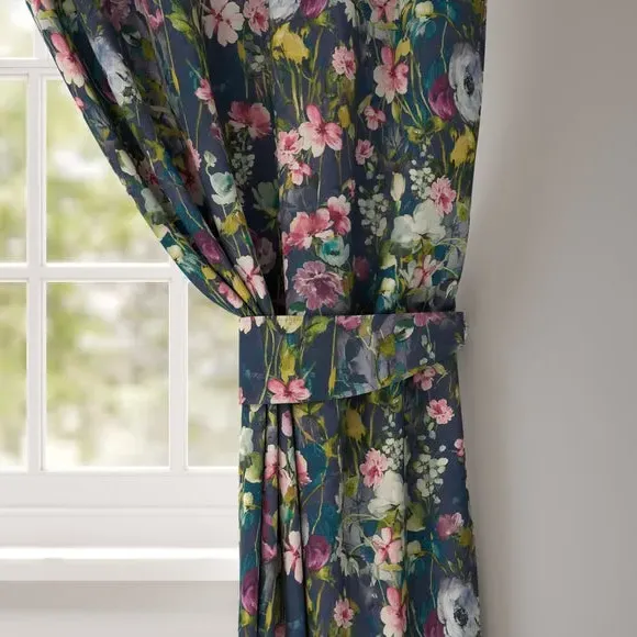 Curtain Tieback with Chrome Rings - Multi, Cotton image