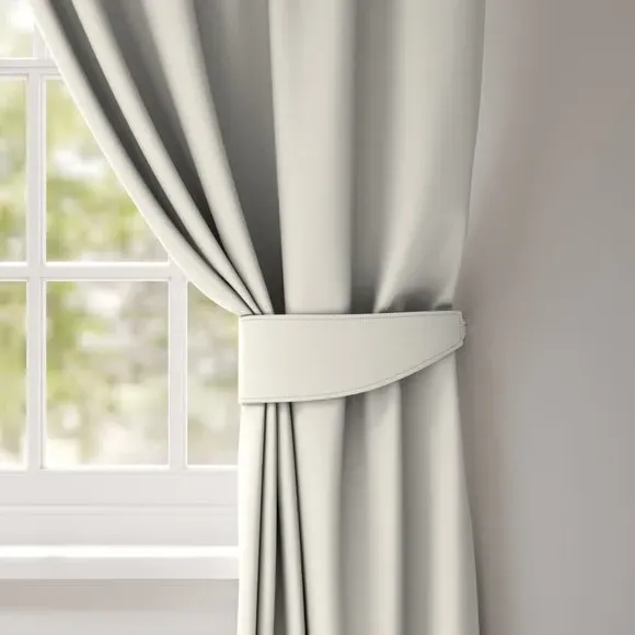 Curtain Tieback with Chrome Rings - Natural