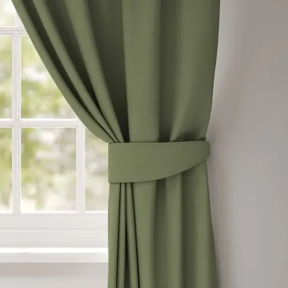 Curtain Tieback with Chrome Rings - Olive