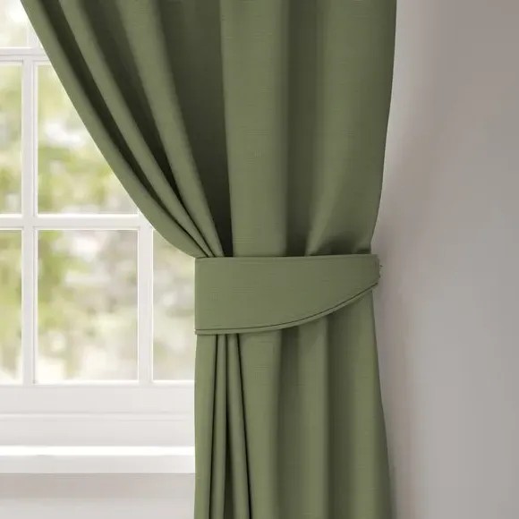 Curtain Tieback with Chrome Rings - Olive