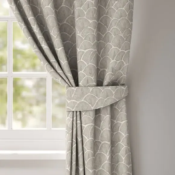 Curtain Tieback with Chrome Rings - Pewter image