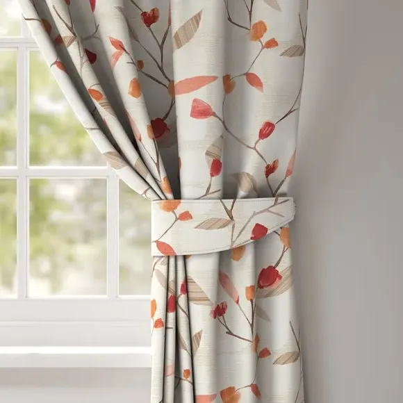 Curtain Tieback with Chrome Rings - Rosso image