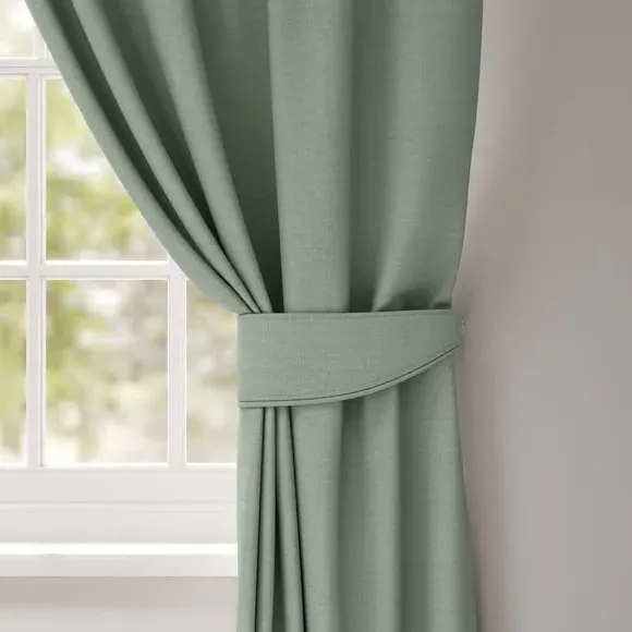 Curtain Tieback with Chrome Rings - Seafoam, Polyester