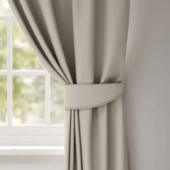 Curtain Tieback with Chrome Rings - Silver, Polyester