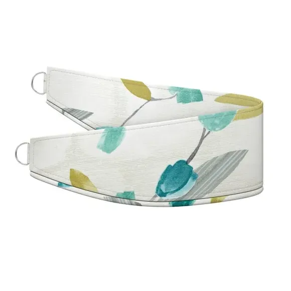 Curtain Tieback with Chrome Rings - Teal