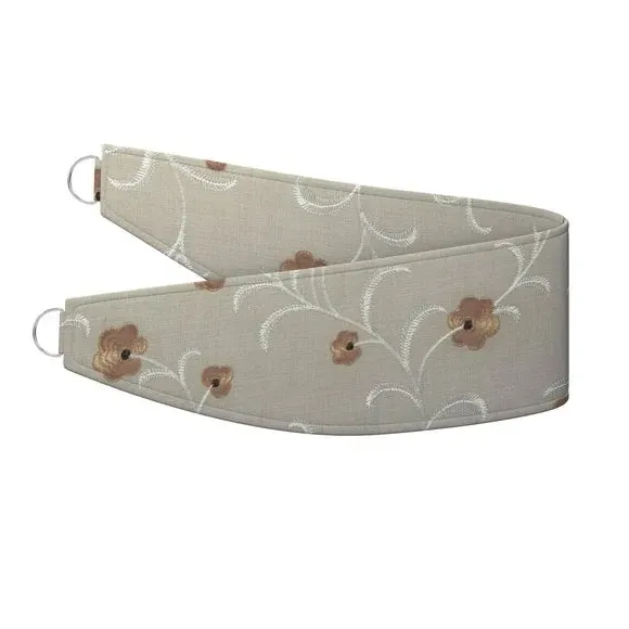 Curtain Tieback with Daisy Embroidery - Linen