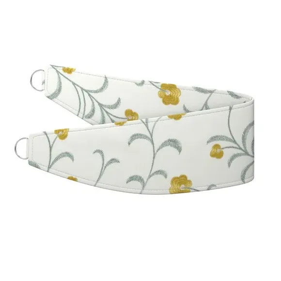 Curtain Tieback with Daisy Embroidery - Ochre