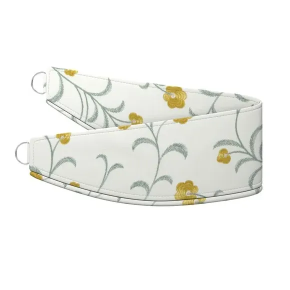 Curtain Tieback with Daisy Embroidery - Ochre