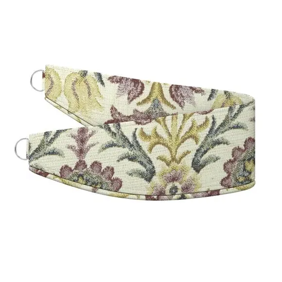 Curtain Tieback with Damask Design - Grape, Linen