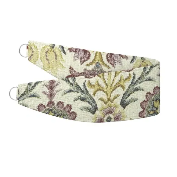 Curtain Tieback with Damask Design - Grape, Linen