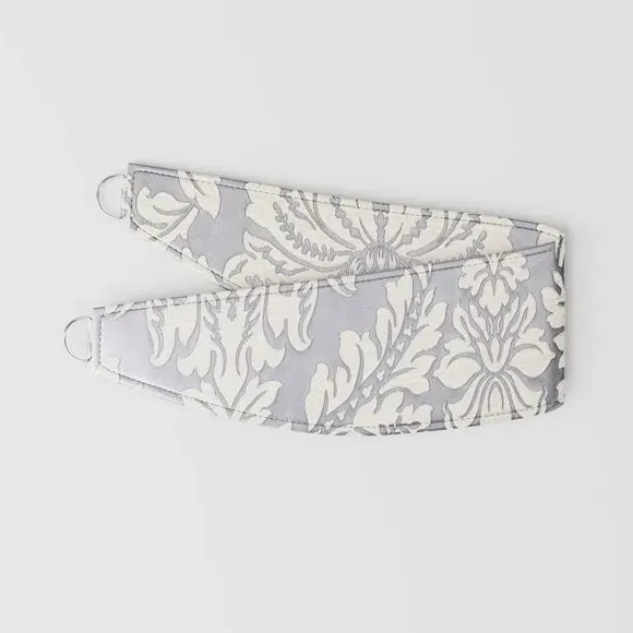 Curtain Tieback with Damask Pattern - Graphite