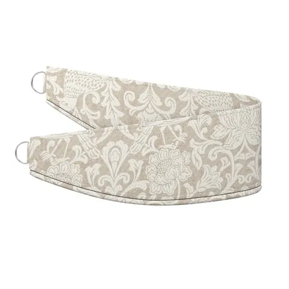 Curtain Tieback with Damask Pattern - Grey, Polyester