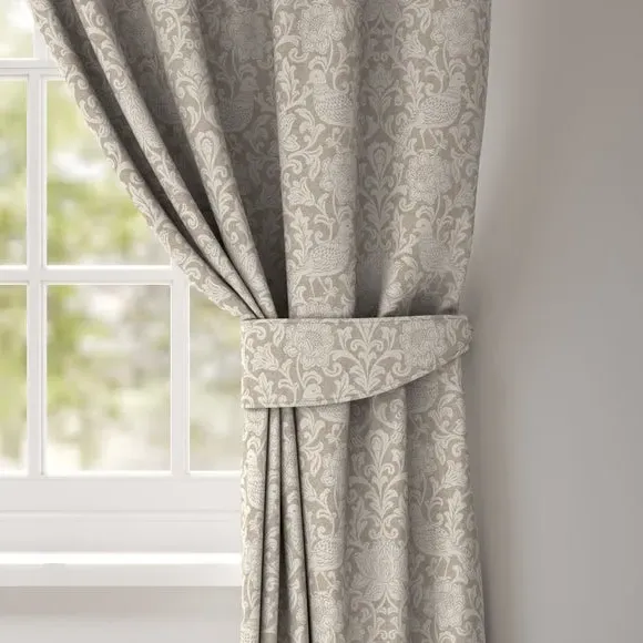 Curtain Tieback with Damask Pattern - Grey, Polyester image