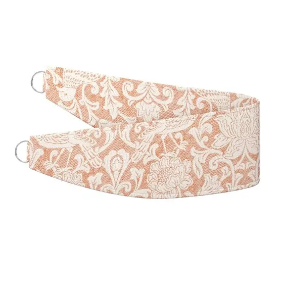 Curtain Tieback with Damask Pattern - Orange, Polyester