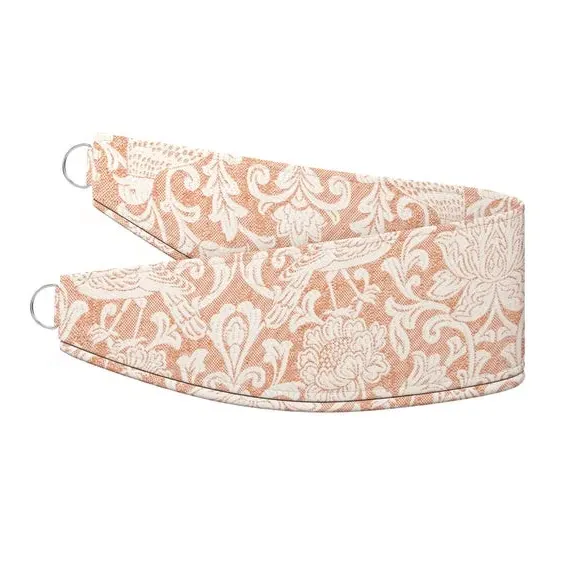 Curtain Tieback with Damask Pattern - Orange, Polyester
