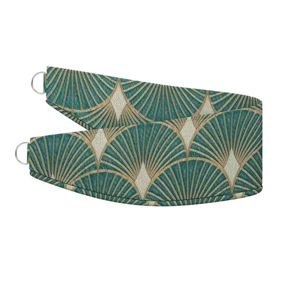 Curtain Tieback with Embossed Design - Emerald