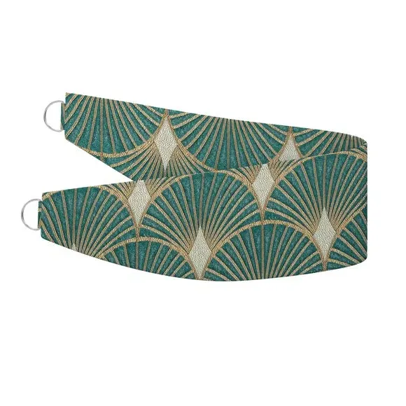 Curtain Tieback with Embossed Design - Emerald