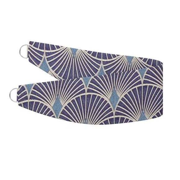 Curtain Tieback with Embossed Design - Sapphire