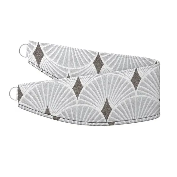 Curtain Tieback with Embossed Design - Silver