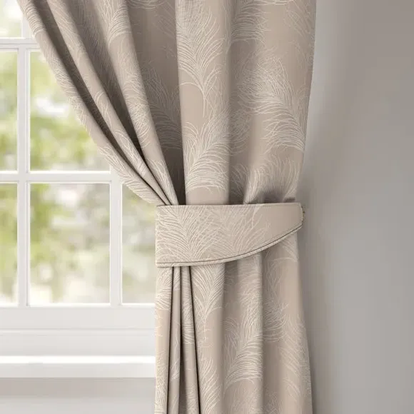 Curtain Tieback with Feathers Design - Coffee
