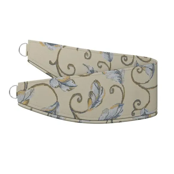 Curtain Tieback with Floral Design - Blue