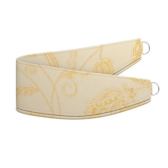 Curtain Tieback with Floral Design - Cream