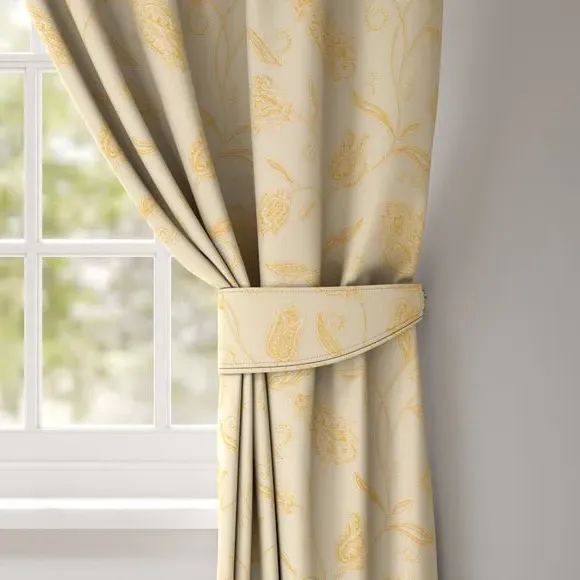 Curtain Tieback with Floral Design - Cream