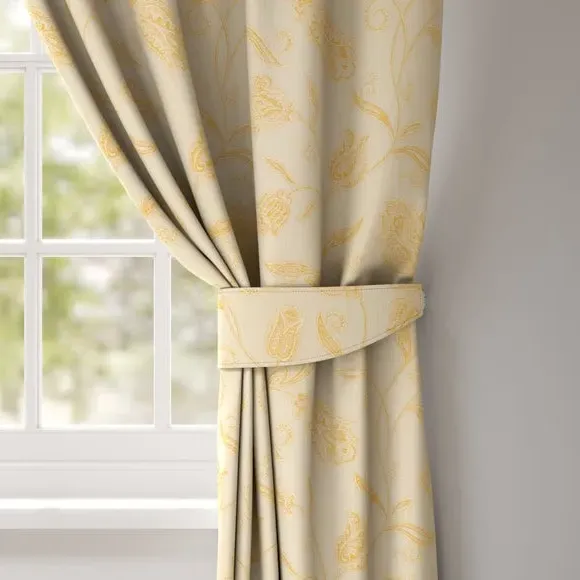 Curtain Tieback with Floral Design - Cream image