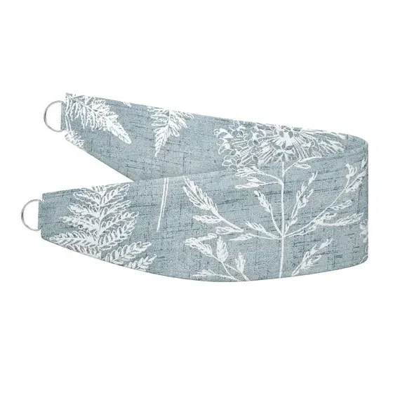 Curtain Tieback with Floral Design - Denim