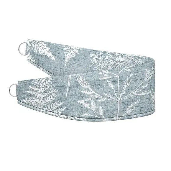 Curtain Tieback with Floral Design - Denim
