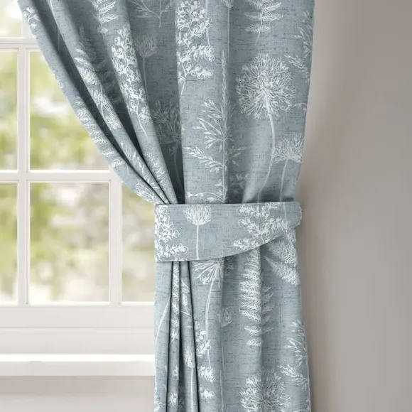 Curtain Tieback with Floral Design - Denim image