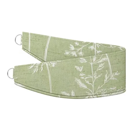 Curtain Tieback with Floral Design - Green