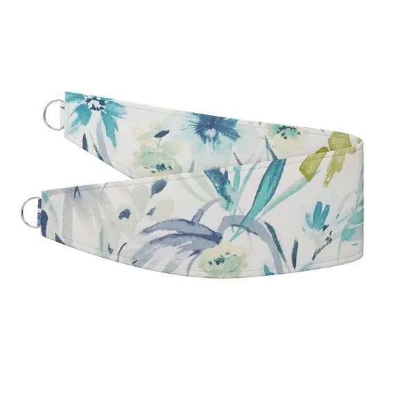 Curtain Tieback with Floral Design - Green