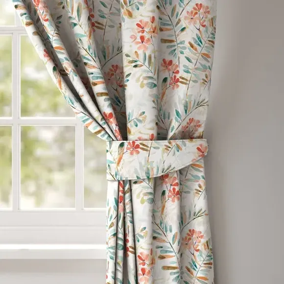 Curtain Tieback with Floral Design - Mineral image