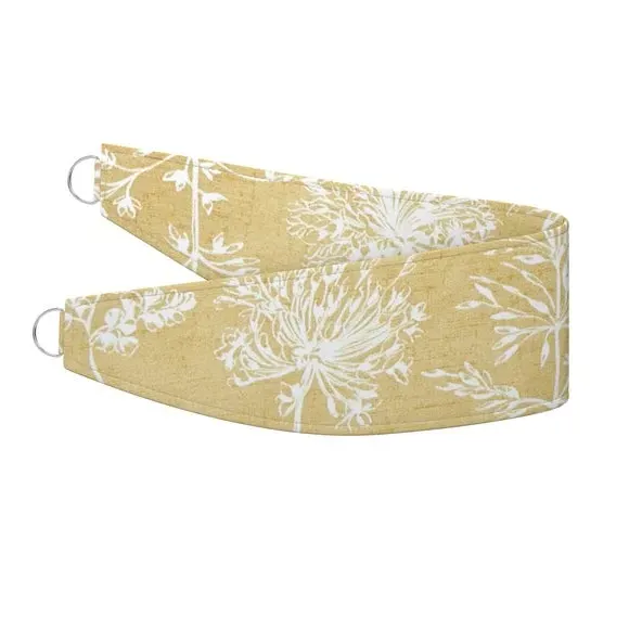 Curtain Tieback with Floral Design - Mustard