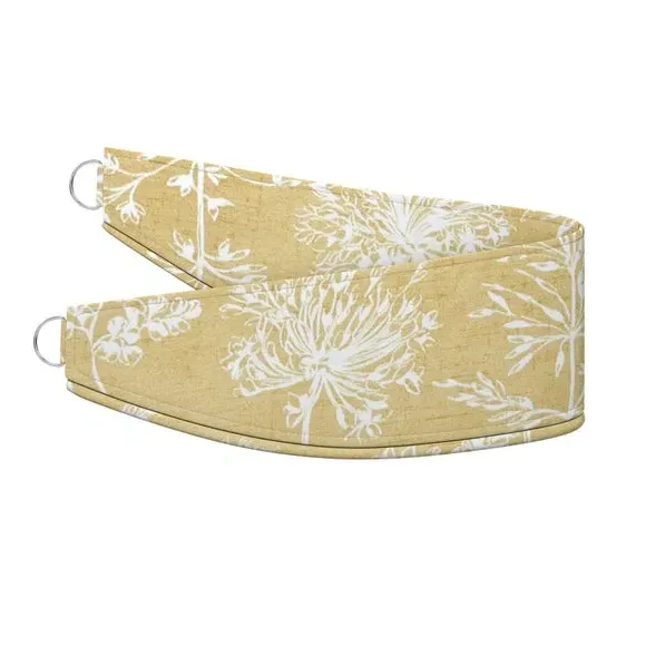 Curtain Tieback with Floral Design - Mustard