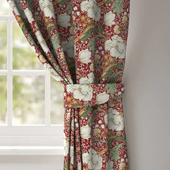 Curtain Tieback with Floral Design - Paprika