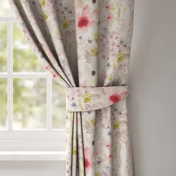 Curtain Tieback with Floral Design - Pink image