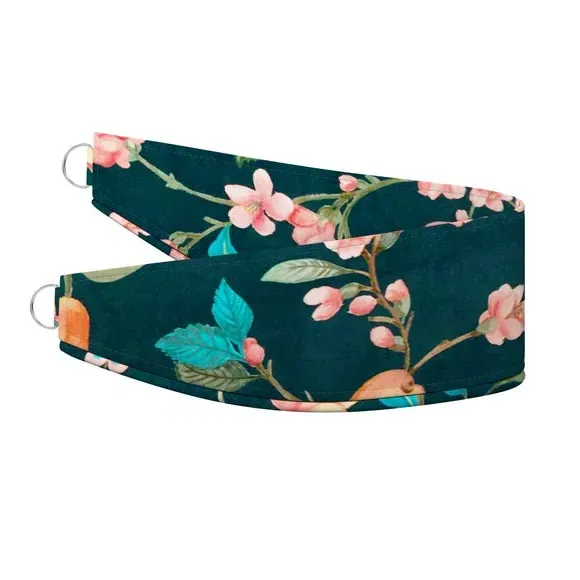 Curtain Tieback with Floral Design - Teal