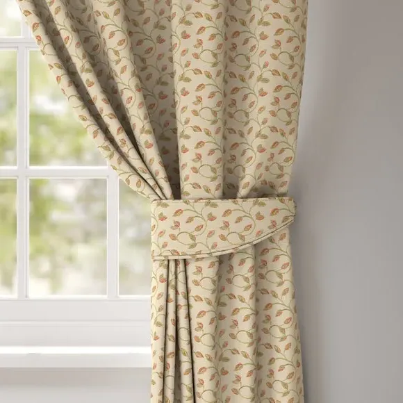 Curtain Tieback with Floral Design - Terracotta