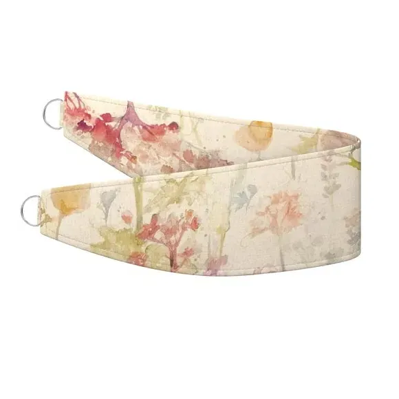 Curtain Tieback with Floral Print - Pink, Cotton