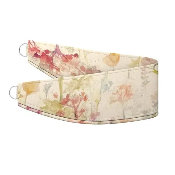 Curtain Tieback with Floral Print - Pink, Cotton