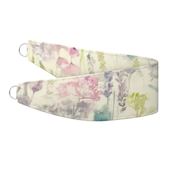 Curtain Tieback with Floral Print - Purple, Cotton