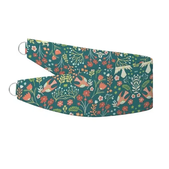 Curtain Tieback with Folk Art Design - Jade
