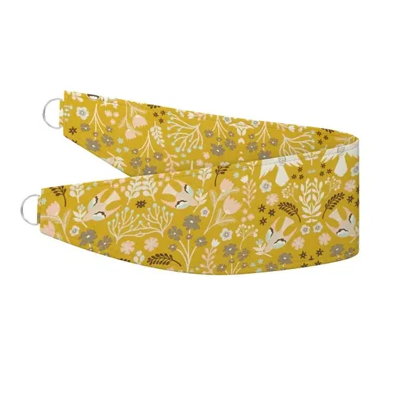 Curtain Tieback with Folk Art Design - Ochre